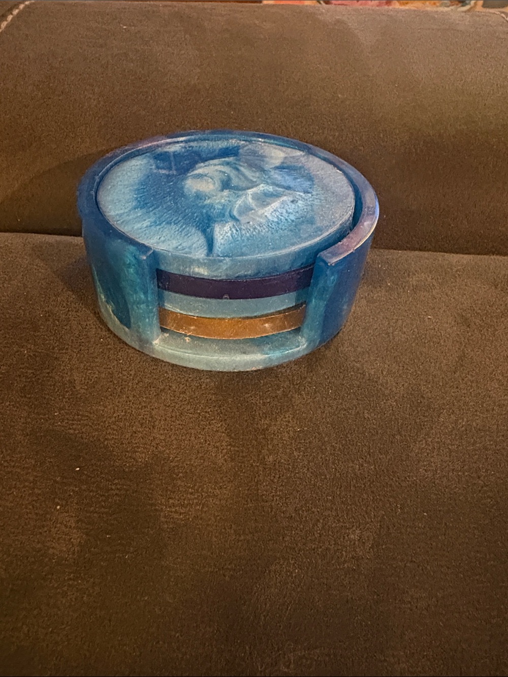 Decorative Resin Round Coasters Set- 4 Coaster